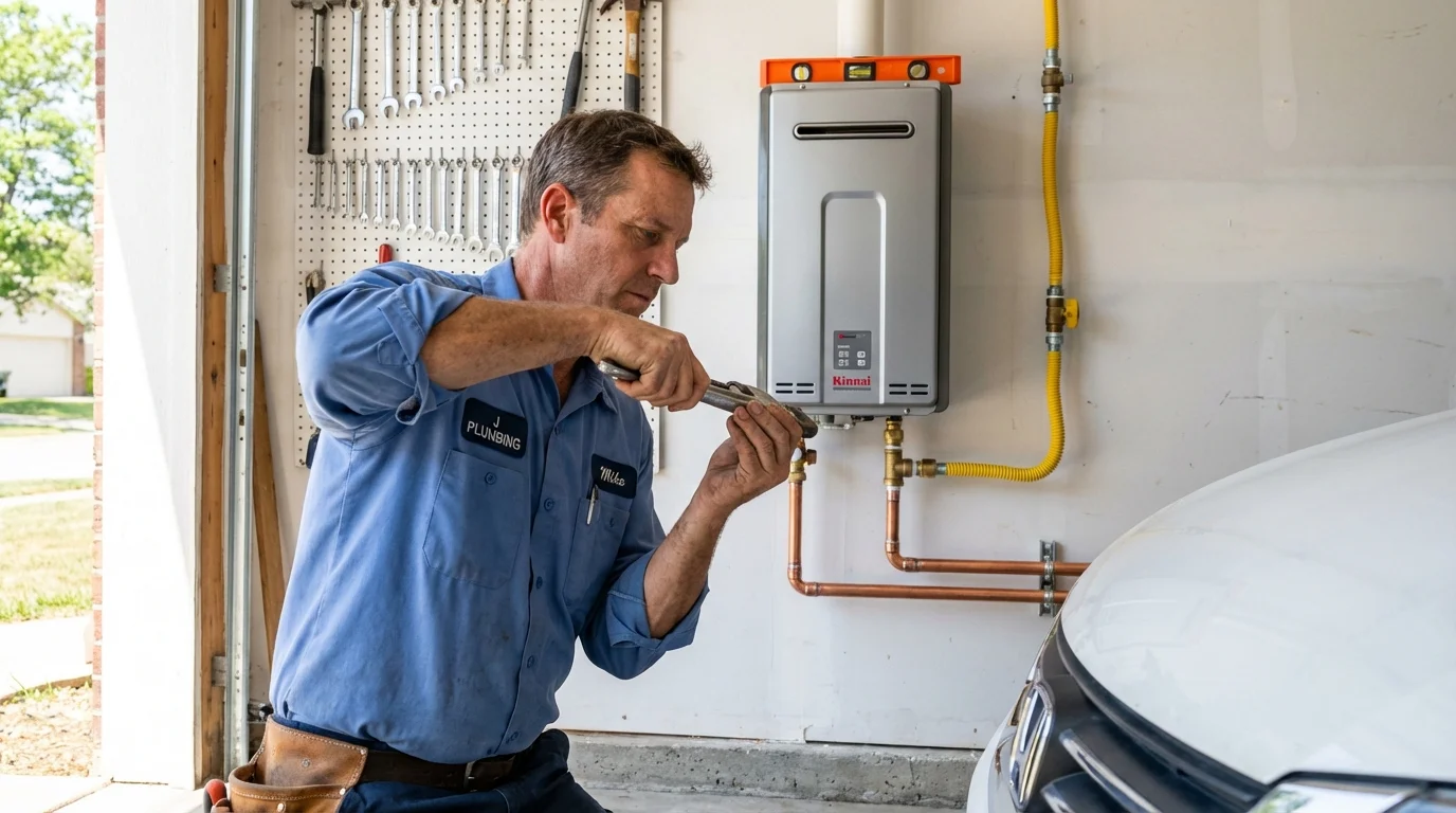 Tankless water heater installation by a Johns Plumbing LLC plumber in Mohnton